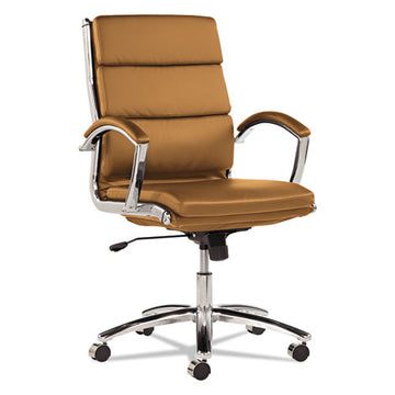 Alera® Alera Neratoli Mid-back Slim Profile Chair, Faux Leather, Supports Up To 275 Lb, Black Seat-back, Chrome Base freeshipping - TVN Wholesale